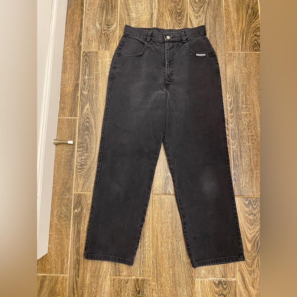 VTG Roughrider By Circle T Jeans Womens 9/10? Black Star Back Westerncore